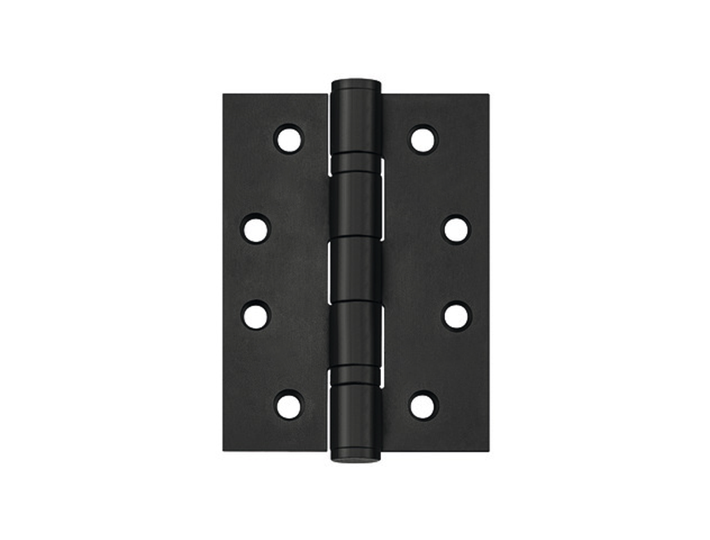 זוג ציר לדלתות פנים עד 120קג שחור מט PVD מרובע 102X76X3ממ