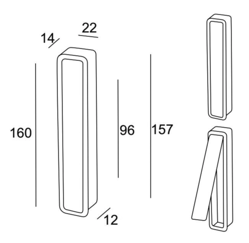 ידית שקועה 160X22ממ אנכי אלומיניום(חדש)