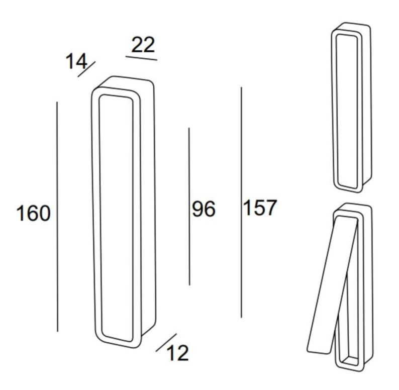 ידית שקועה 160X22 אנכי ברונזה