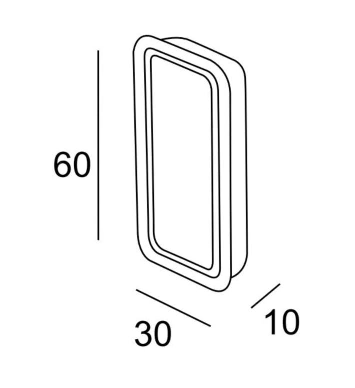 ידית מתכת שקועה 60X30ממ גמר לבן