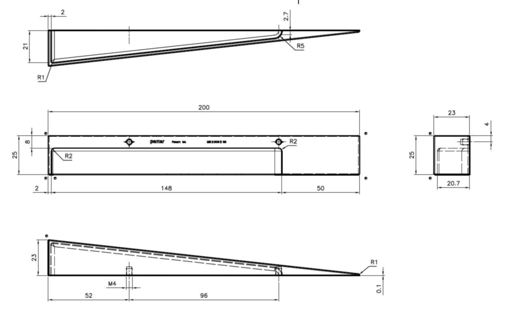 ידית משולש שמאל, גימור ברונזה