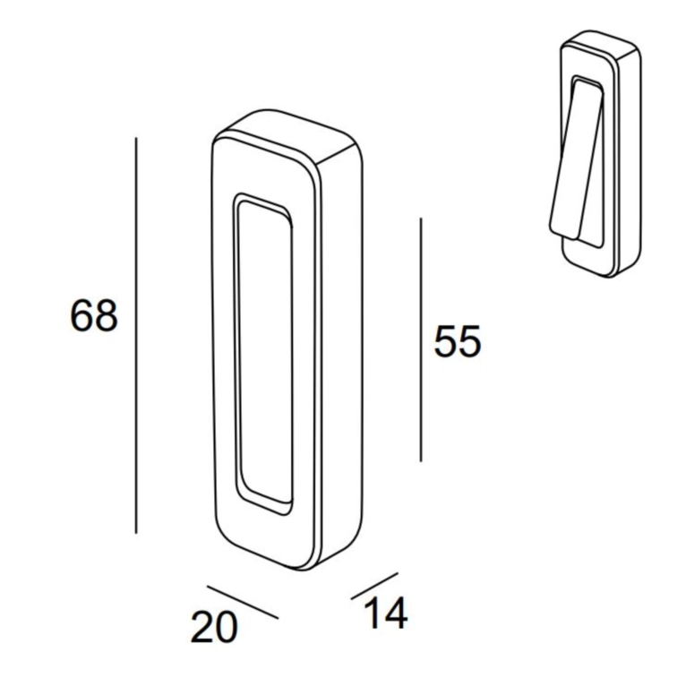 ידית לחיצה לארון ניקל מט