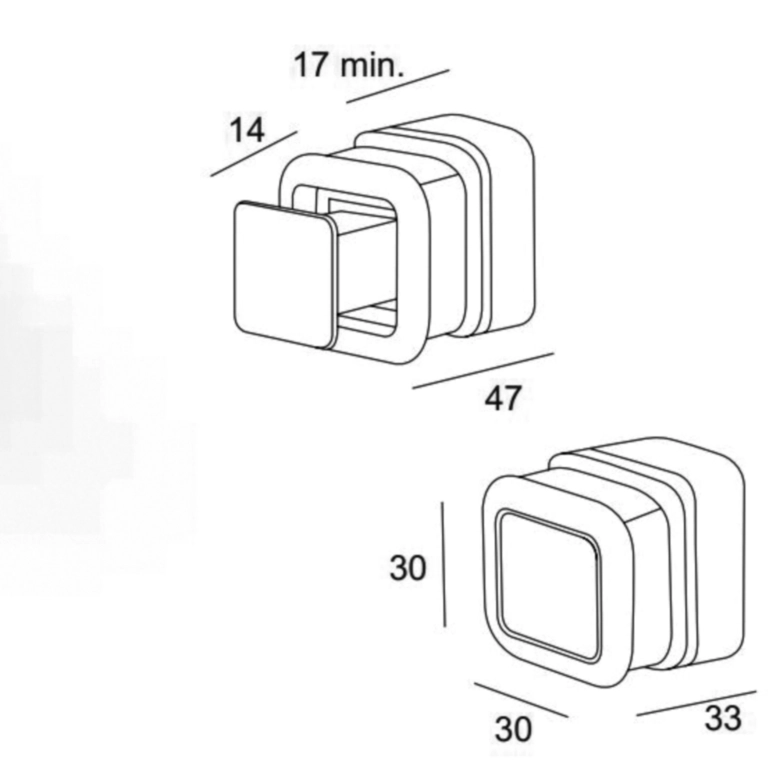 ידית מרובעת שקועה עם קפיץ גימור אלומיניום