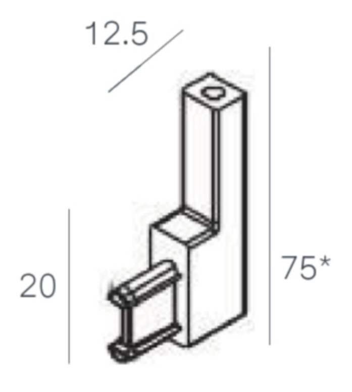 מחזיק מוט קצה ימין/שמאל לפרופיל TJ30123000101122