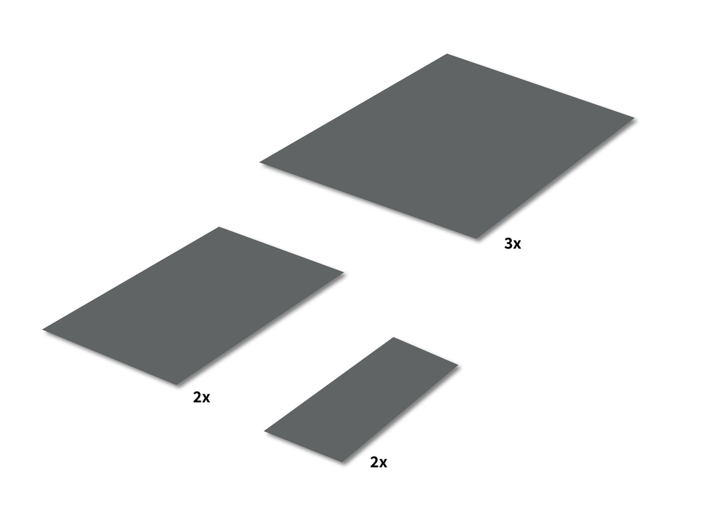 סט שטיחים נגד החלקה אפור, מתאים ל-100.1136.01