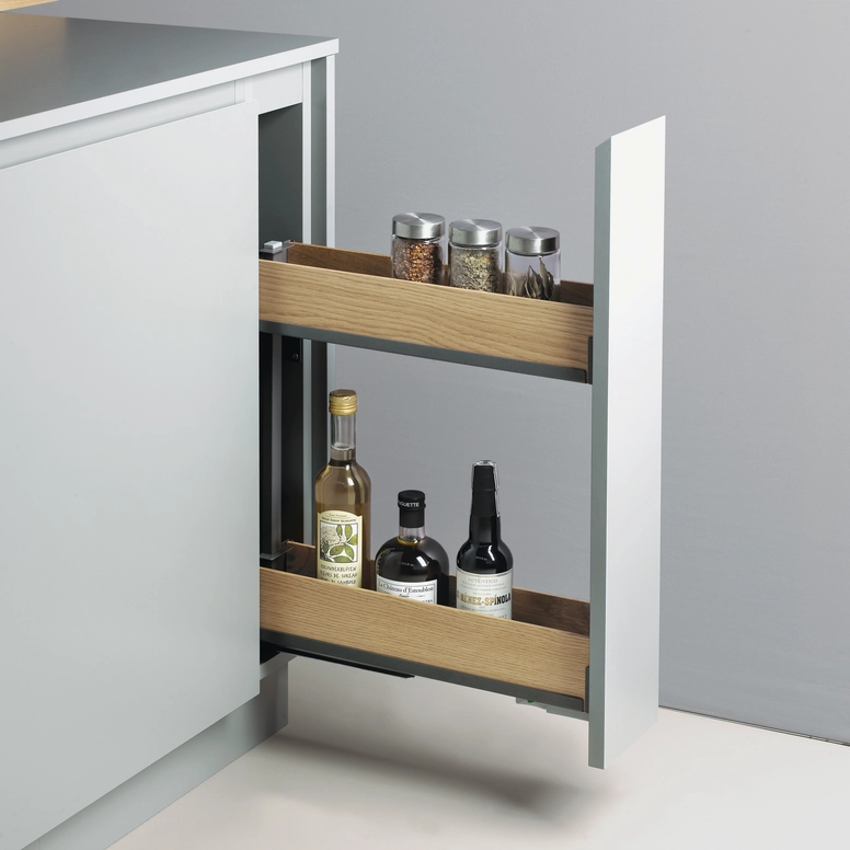 עגלת בקבוקים 150 מ"מ סנלו אנטרציט משולב עץ 200.1864.43