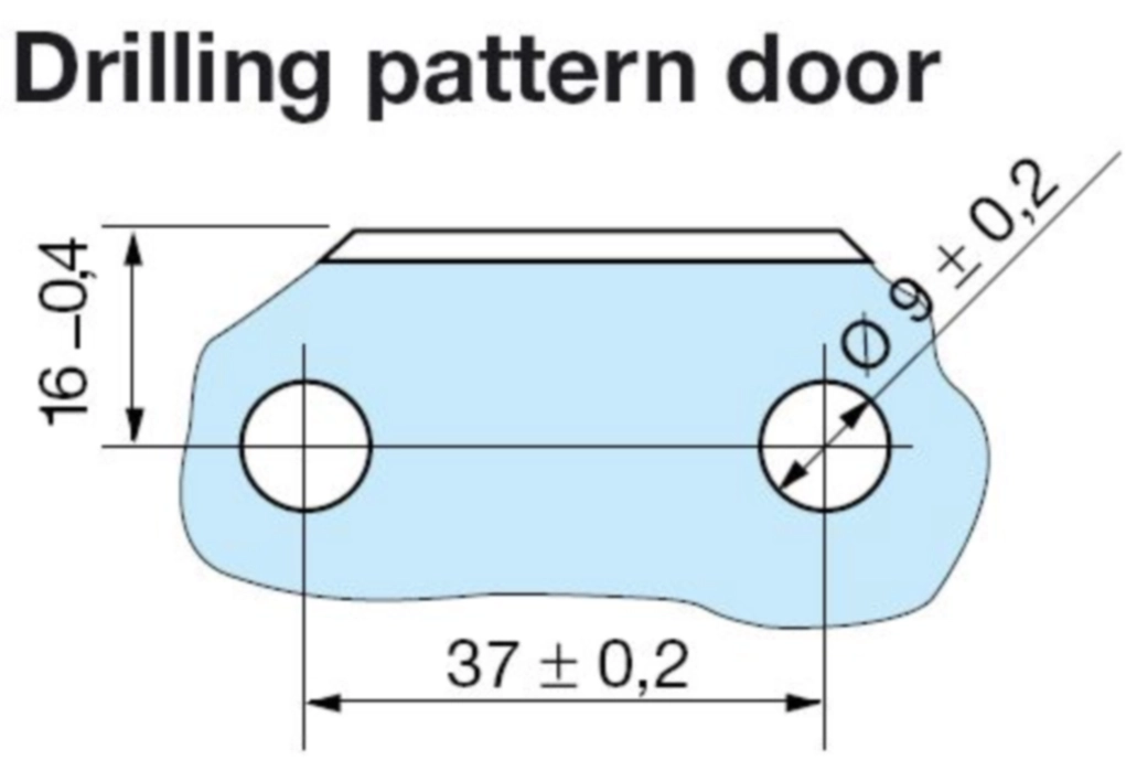 ציר לדלת ודופן זכוכית פנימי