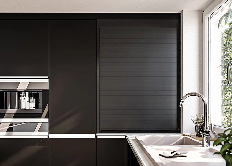 תריס קריסטל 900X1500ממ שחור מבריק 2015L מוביל נירוסטה