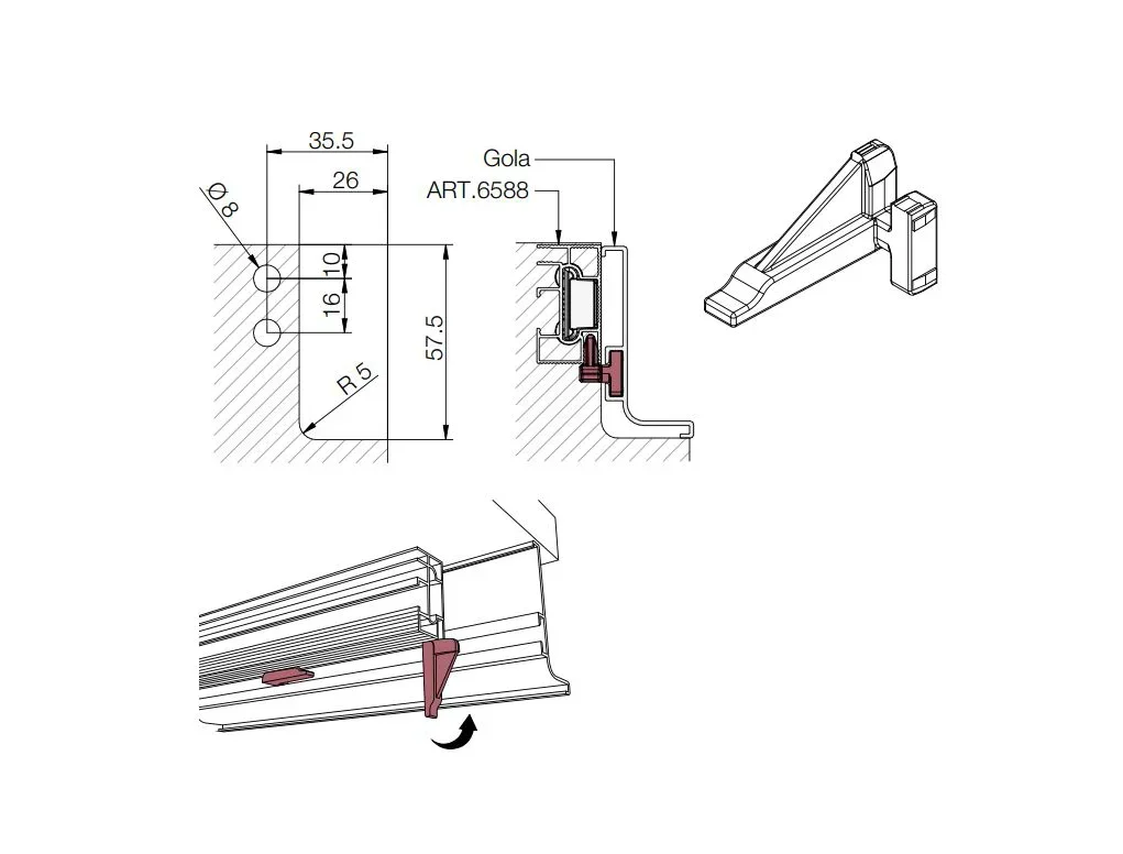 תופסן חיבור פרופיל L