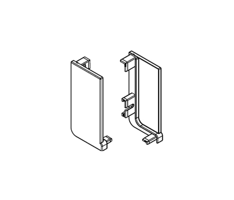 זוג כיסוי פלסטיק סגור לפרופיל L לבן ימין+שמאל