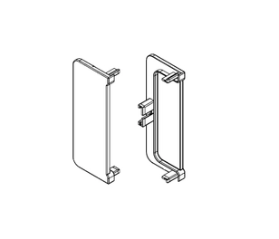 זוג כיסוי פלסטיק סגור לפרופיל C שחור