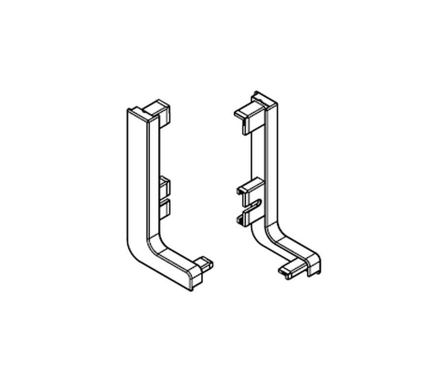 זוג כיסוי פלסטיק פתוח לפרופיל L לבן ימין+שמאל