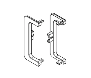 זוג כיסוי פלסטיק פתוח לפרופיל C שחור