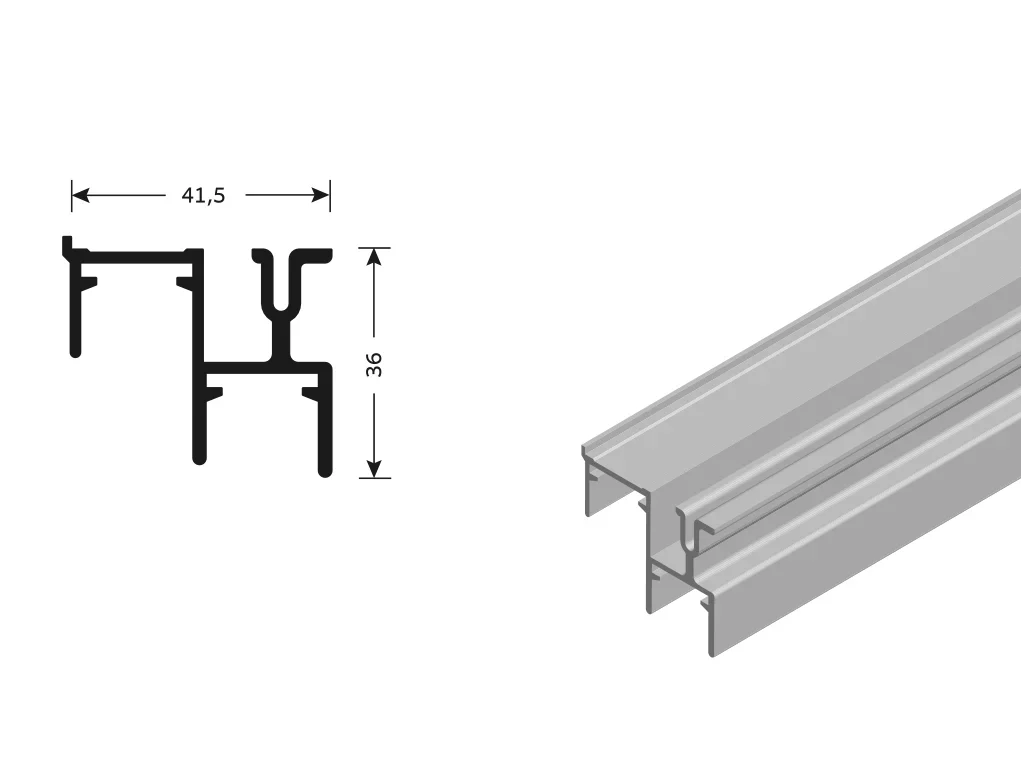 מסילה תחתונה 3.0 מטר למערכת PS48