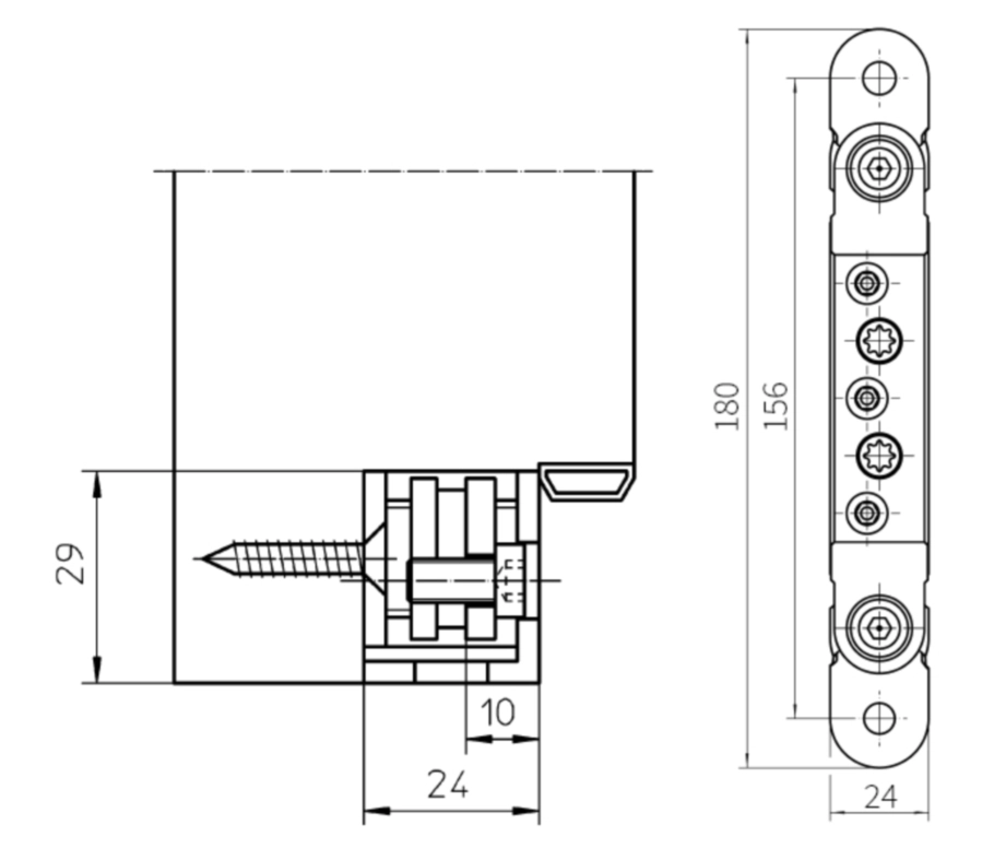 בית ציר למשקוף עץ מתכוונן מגולבן