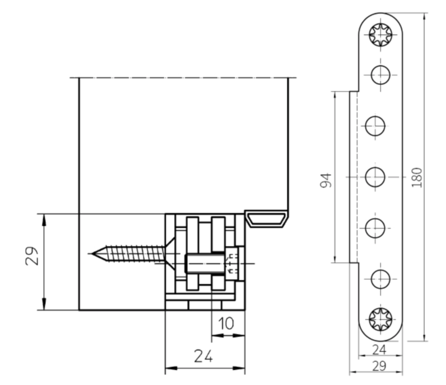 כיסוי לבית ציר למשקוף עץ מנירוסטה
