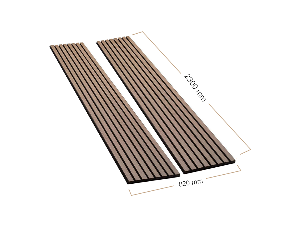 מארז 2 סרגלי עץ MDF אקוסטי אגוז אמריקאי 2900X410X21ממ