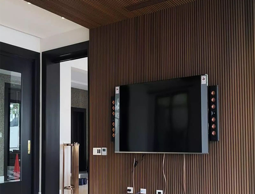 מארז 2 סרגלי עץ MDF אקוסטי אגוז אמריקאי 2900X410X21ממ