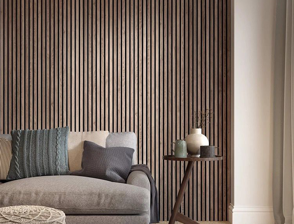 מארז 2 סרגלי עץ MDF אקוסטי אגוז אמריקאי 2900X410X21ממ