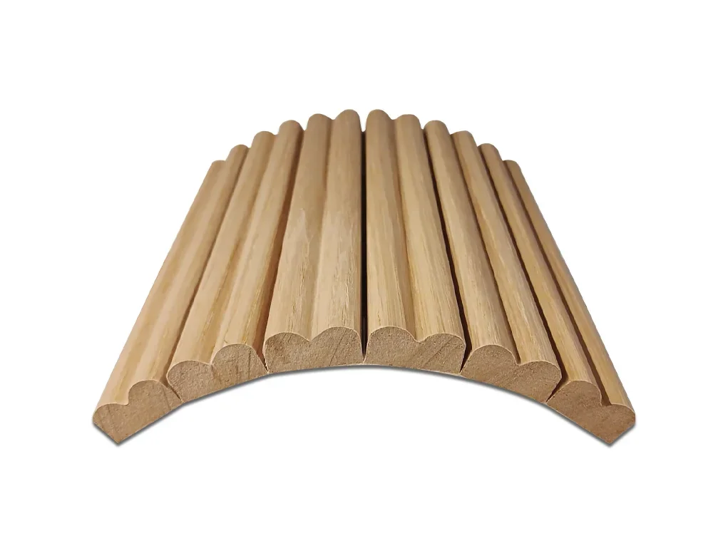 מארז 2 סרגלי עץ MDF גמיש אלון עיגול קטן 2900X300ממ