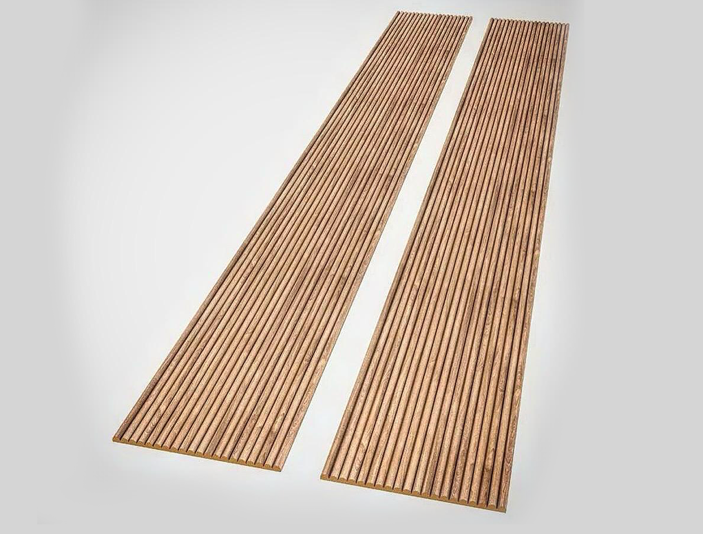 מארז 2 סרגלי עץ MDF גמיש אלון עיגול קטן 2900X300ממ