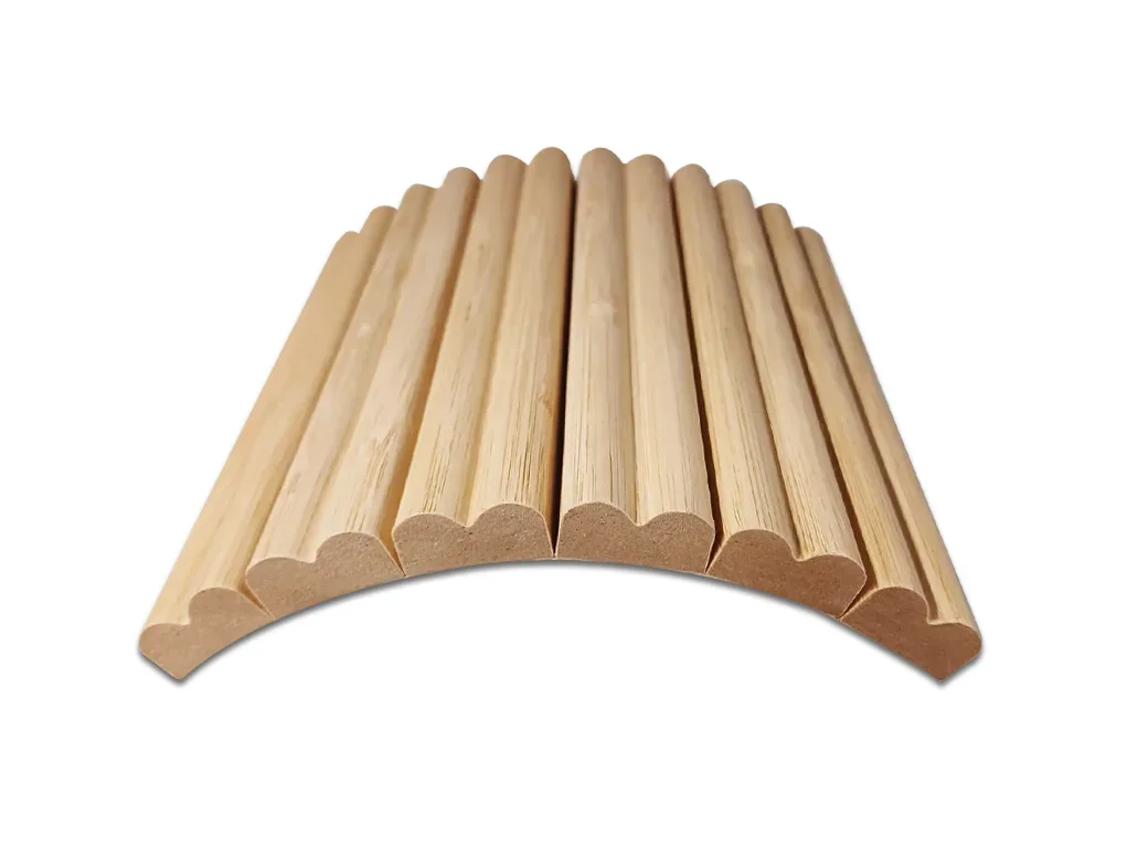 מארז 2 סרגלי עץ MDF גמיש במבוק עיגול קטן 2900X300ממ