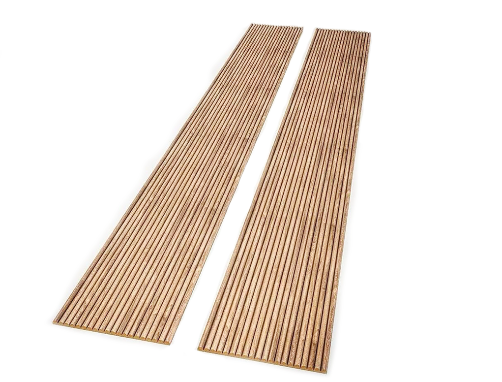 מארז 2 סרגלי עץ MDF גמיש במבוק עיגול קטן 2900X300ממ