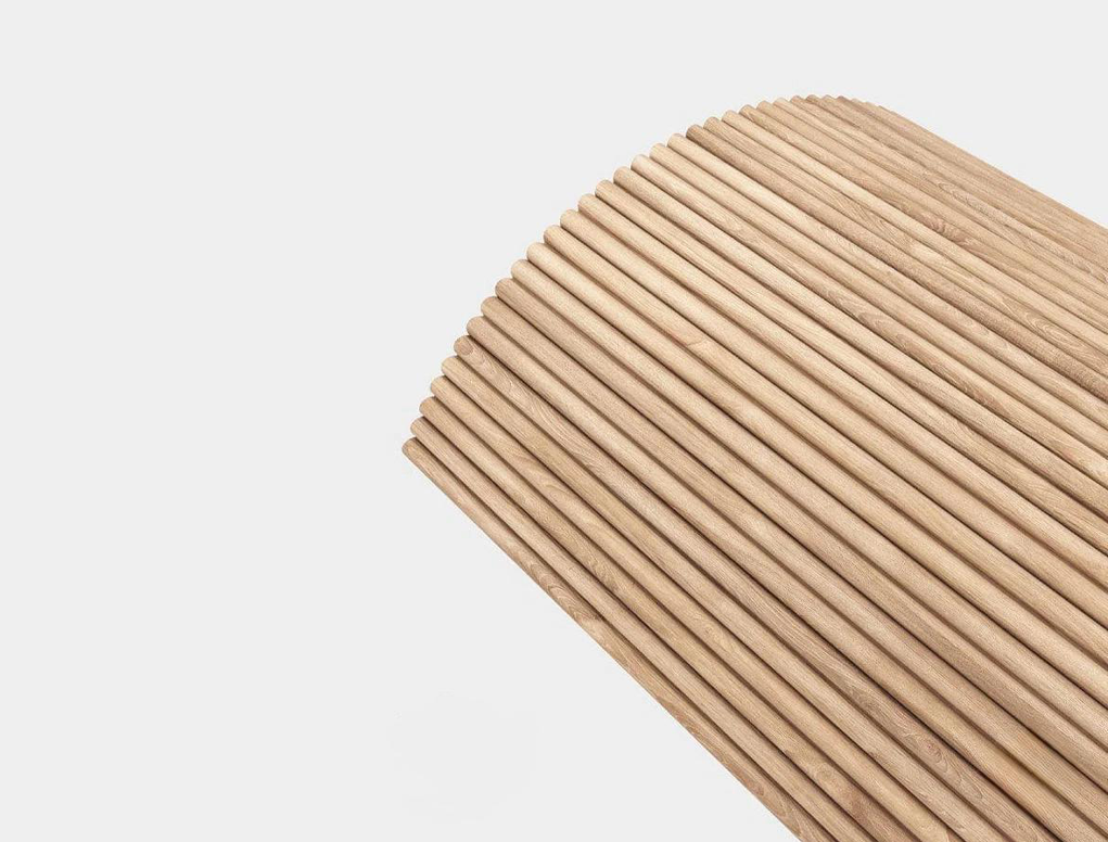 מארז 2 סרגלי עץ MDF גמיש במבוק עיגול קטן 2900X300ממ