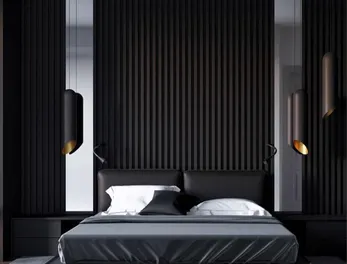 מארז 2 סרגלי עץ MDF אקוסטי שחור 2900X410X21ממ