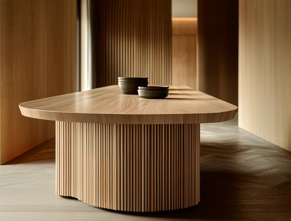 מארז 2 סרגלי עץ MDF גמיש אלון עיגול גדול 2900X300ממ