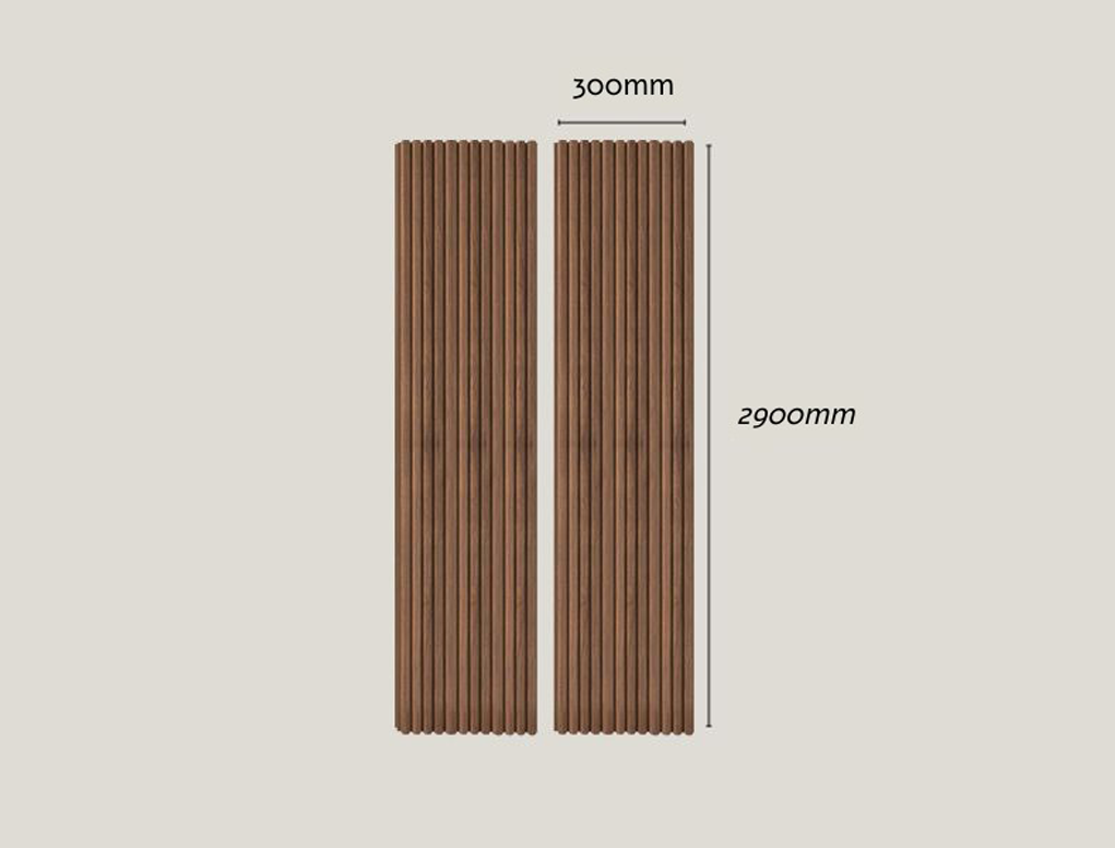 מארז 2 סרגלי עץ MDF גמיש אגוז עיגול גדול 2900X300ממ