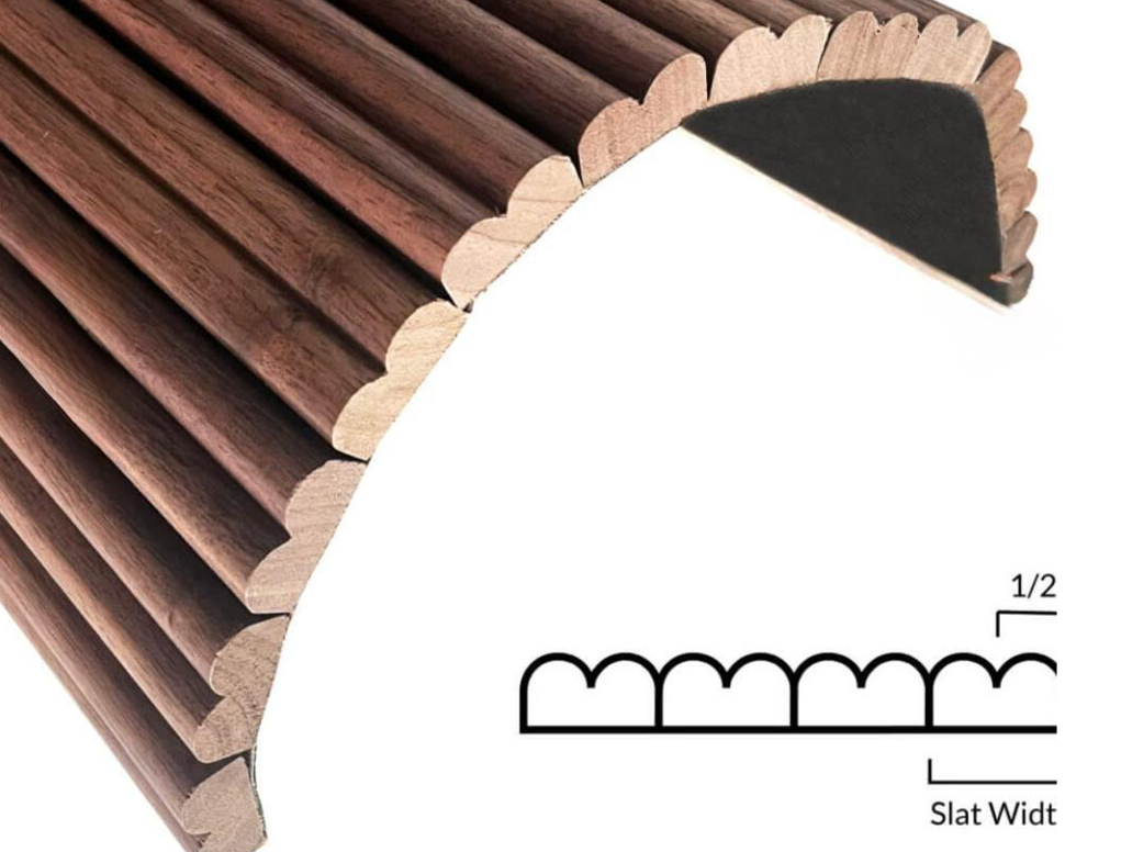 מארז 2 סרגלי עץ MDF גמיש אגוז עיגול גדול 2900X300ממ