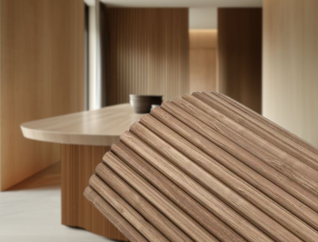 מארז 2 סרגלי עץ MDF גמיש אגוז עיגול גדול 2900X300ממ