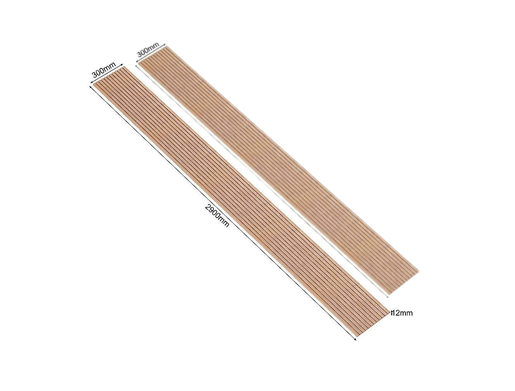 מארז 2 סרגלי עץ MDF גמיש במבוק עיגול גדול 2900X300ממ