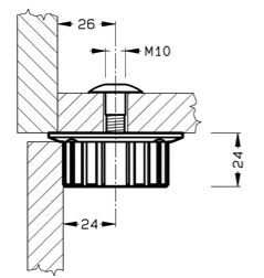 בסיס לרגלית חיבור בורג לדגם 450